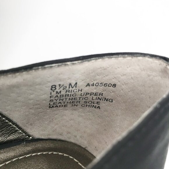 KENNETH COLE Reaction I'm Rich Black Peep Toe Stiletto High Heels Womens 8.5 - Picture 10 of 11